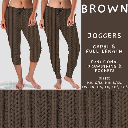Batch #596 - Sweater Weather - Closes 10/9 - ETA early Dec - Brown Full and Capri Length Joggers
