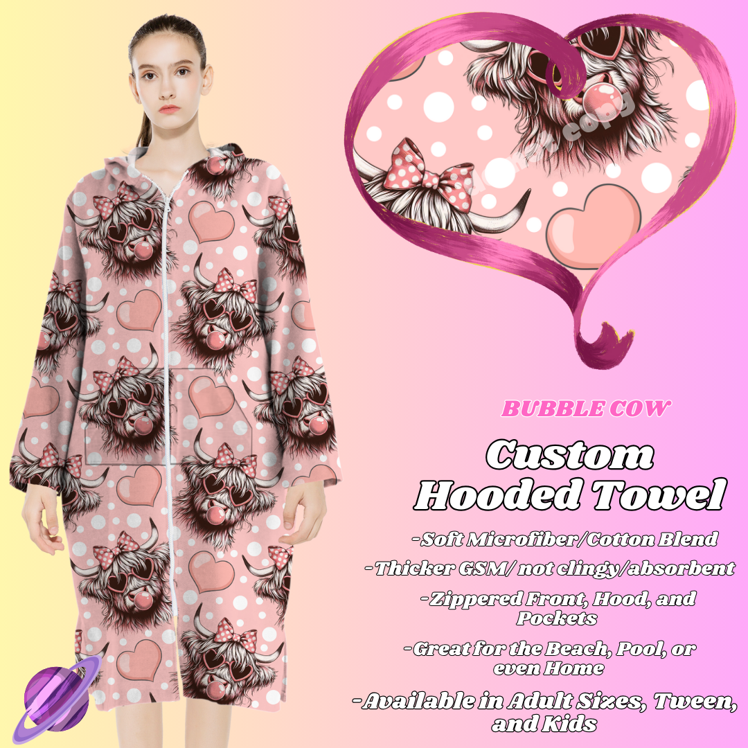 BUBBLE COW- HOODED TOWEL- PREORDER CLOSING 4/27