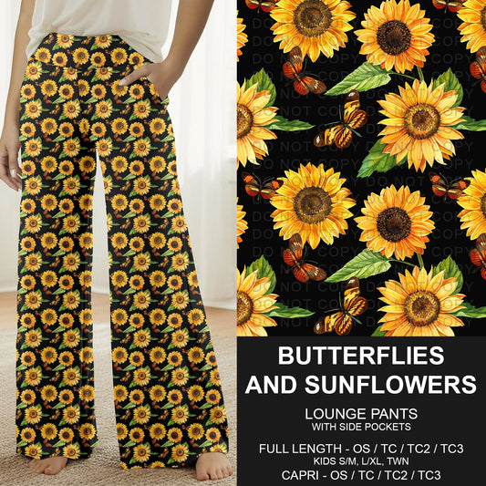 B296 - Preorder Butterflies and Sunflowers Lounge Pants (Closes 6/21. ETA: late Aug.)