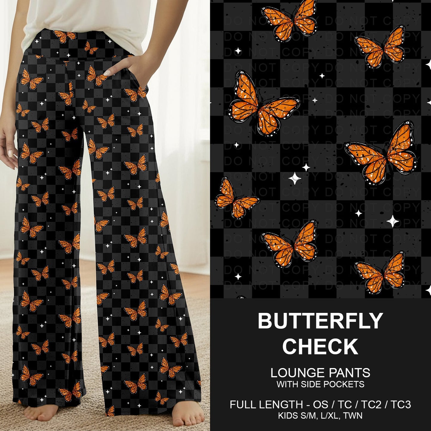 B267 - Preorder Butterfly Check Lounge Pants (Closes 12/21. ETA late Feb.)