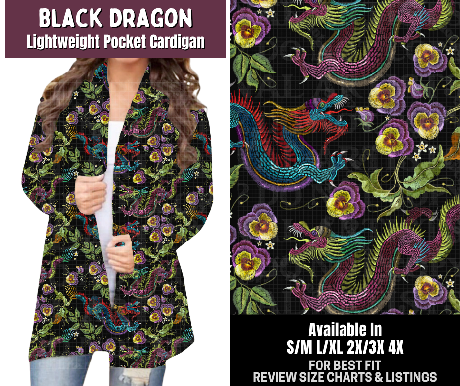 Preorder! Closes 9/14. ETA Dec. Black Dragon Pocket Cardigan