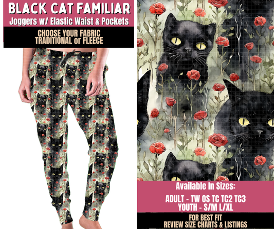 Preorder! Closes 10/1. ETA Dec. Black Cat Familiar Joggers Choose Fleece or Traditional