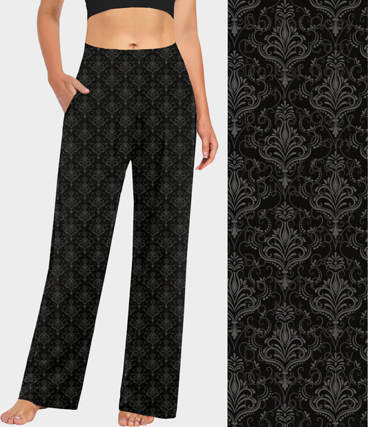 RTS - Black Damask Lounge Pants