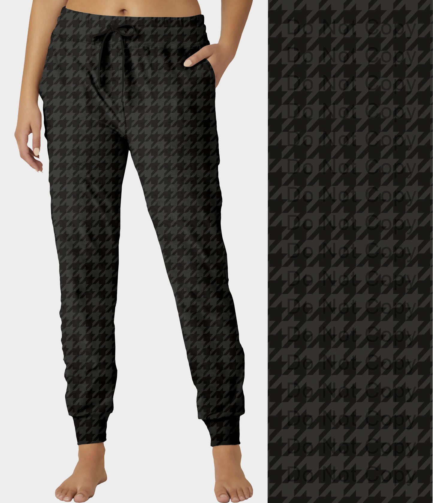 RTS - Black Houndstooth Joggers