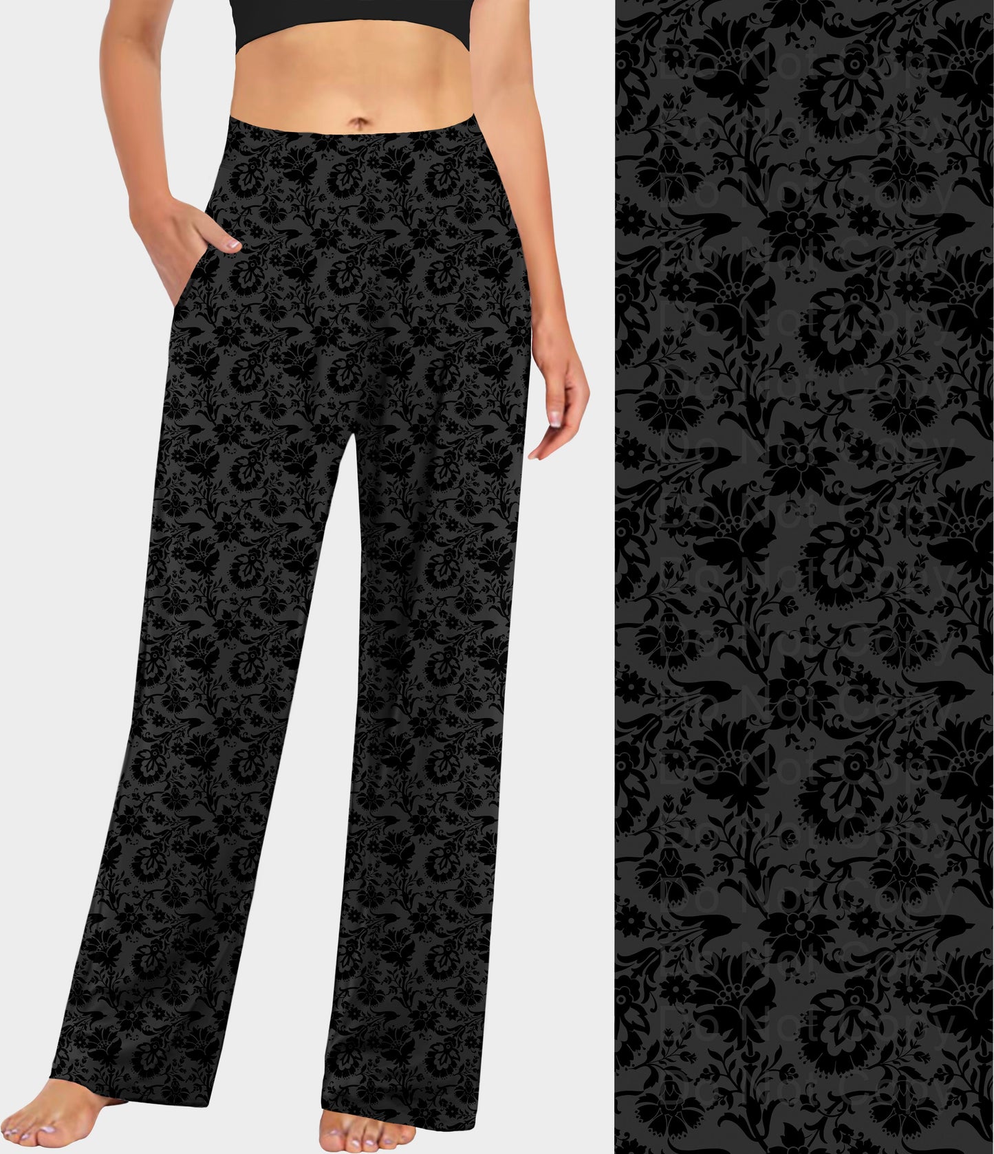 RTS - Black Paisley Floral Lounge Pants