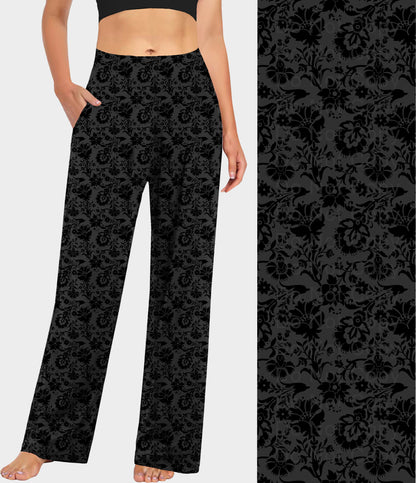 RTS - Black Paisley Floral Lounge Pants