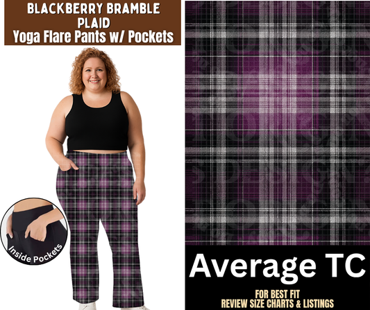 Blackberry Bramble Plaid Yoga Flare Pants
