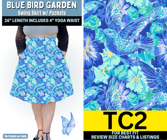 Blue Bird Garden Swing Skirt