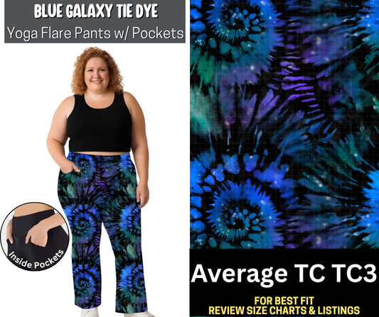 Blue Galaxy Tie Dye Yoga Flare Pants