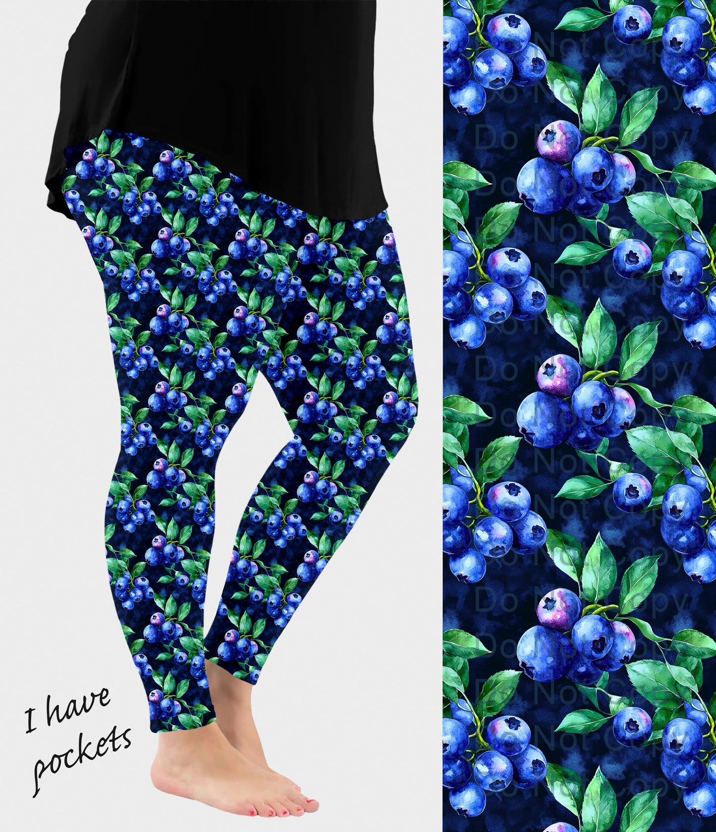 RTS - Blueberry Leggings w/ Pockets