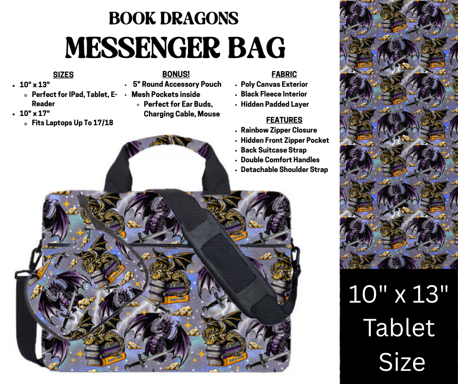 Book Dragons Messenger Bag