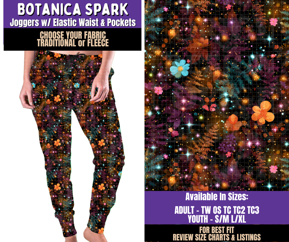 Preorder! Closes 8/5. ETA Nov. Botanical Spark Joggers Choose Fleece or Traditional