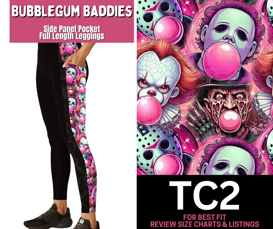 Bubblegum Baddies Side Panel Pocket Full Length Leggings