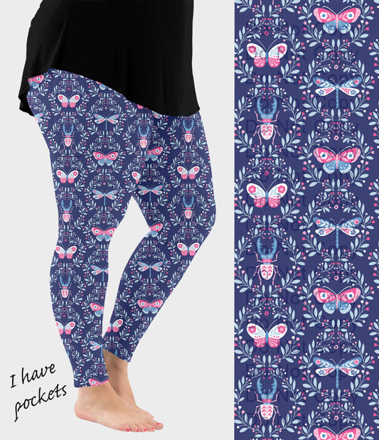 RTS - Butterfly Beetle Leggings with Pockets