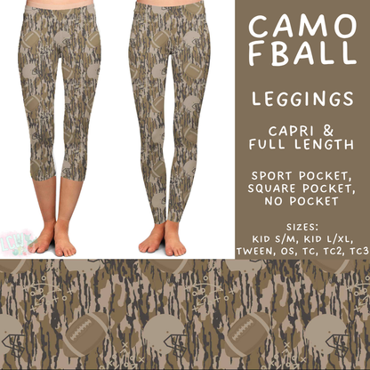 Batch #592 -  Fun Run 27 - Closes 9/30 - ETA late Nov - Camo FBall Full and Capri Length Leggings
