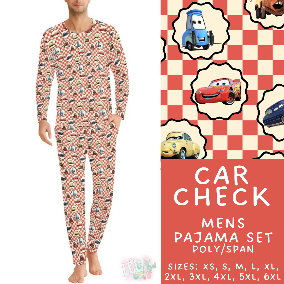 Batch #587 - Family Pajamas 2 - Closes 9/18 - ETA mid Nov - Car Check Men's Pajama Set