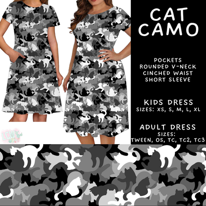 Batch #603 - September Request Run - Closes 10/26 - ETA mid/late Dec - Cat Camo Adult & Kids Dresses