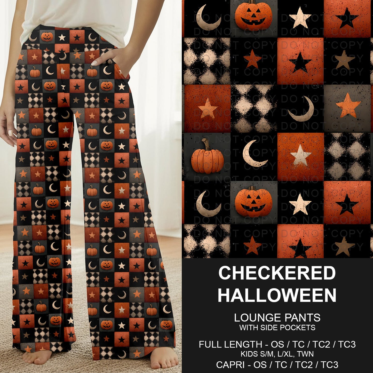 B299 - Preorder Checkered Halloween Lounge Pants (Closes 7/12. ETA: mid Sept.)