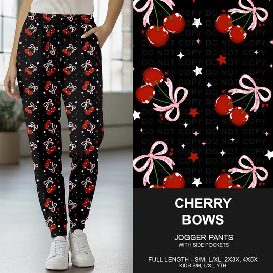 B267 - Preorder Cherry Bows Joggers (Closes 12/21. ETA late Feb.)