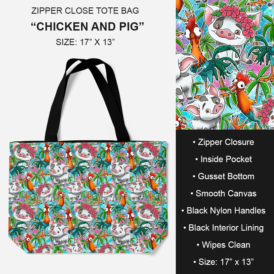 B195 - Preorder Chicken & Pig Tote Bag (Closes 11/19. ETA: late Jan.)