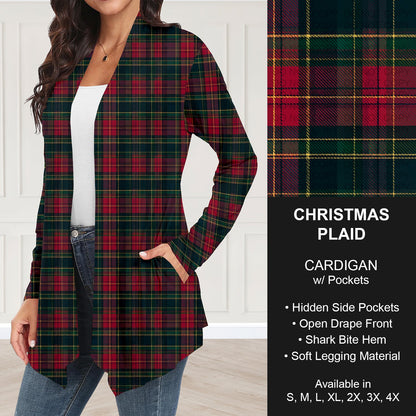 B303 - Preorder Christmas Plaid Cardigan w/ Pockets (Closes 7/26. ETA: early Oct.)