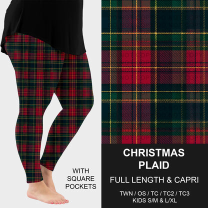 B303 - Preorder Christmas Plaid Leggings w/ Pockets (Closes 7/26. ETA: early Oct.)