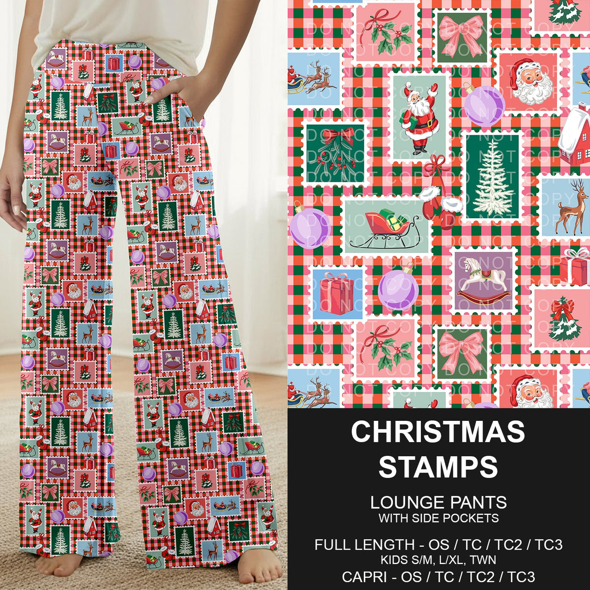 B315 - Preorder Christmas Stamps Lounge Pants (Closes 10/04. ETA: early Dec.)