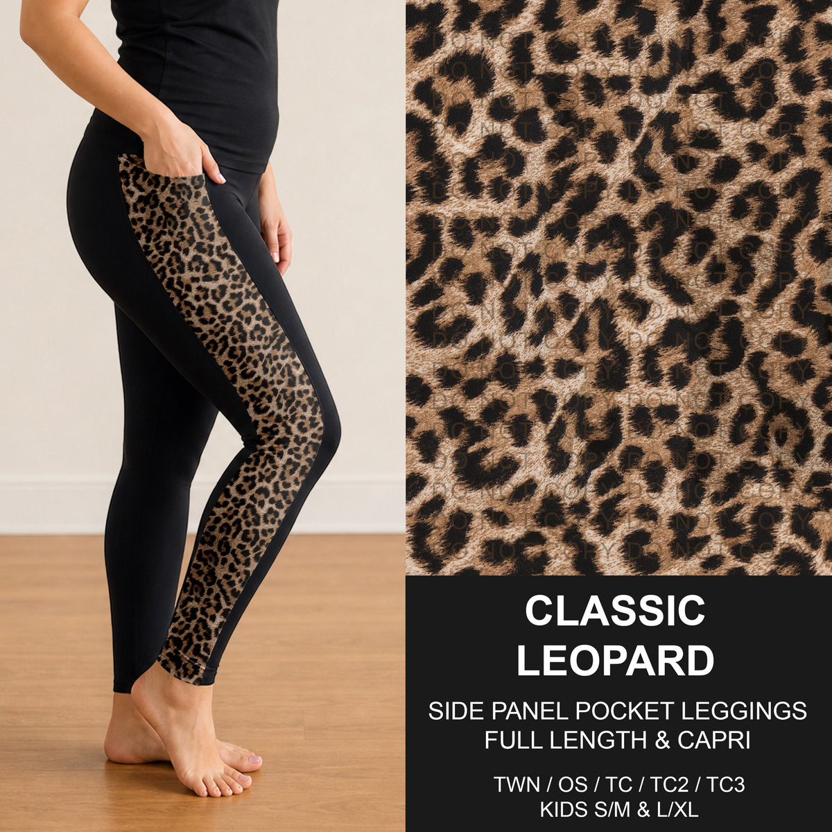 B314 - Preorder Classic Leopard Side Panel Pocket Leggings (Closes 9/27. ETA: late Nov.)
