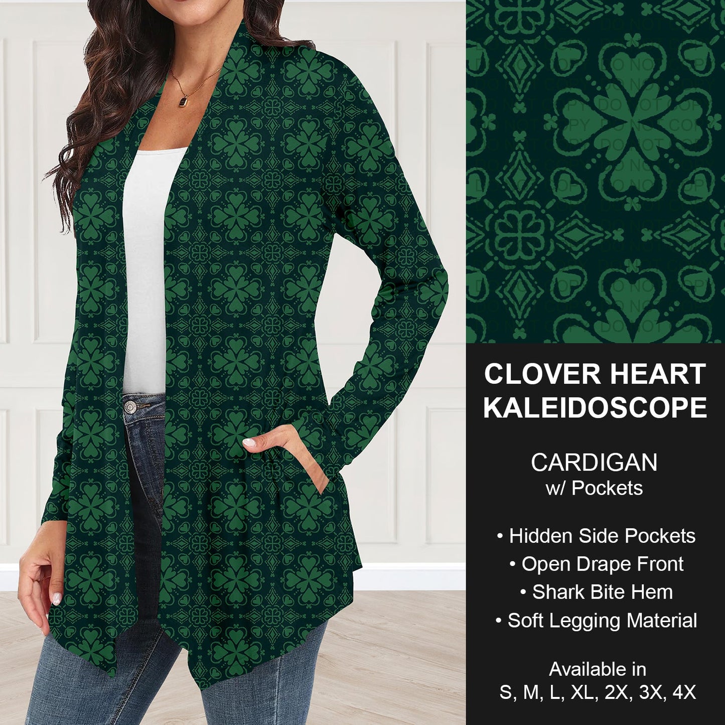 B268 - Preorder Clover Heart Kaleidoscope Cardigan w/ Pockets (Closes 12/28. ETA: mid Feb.)