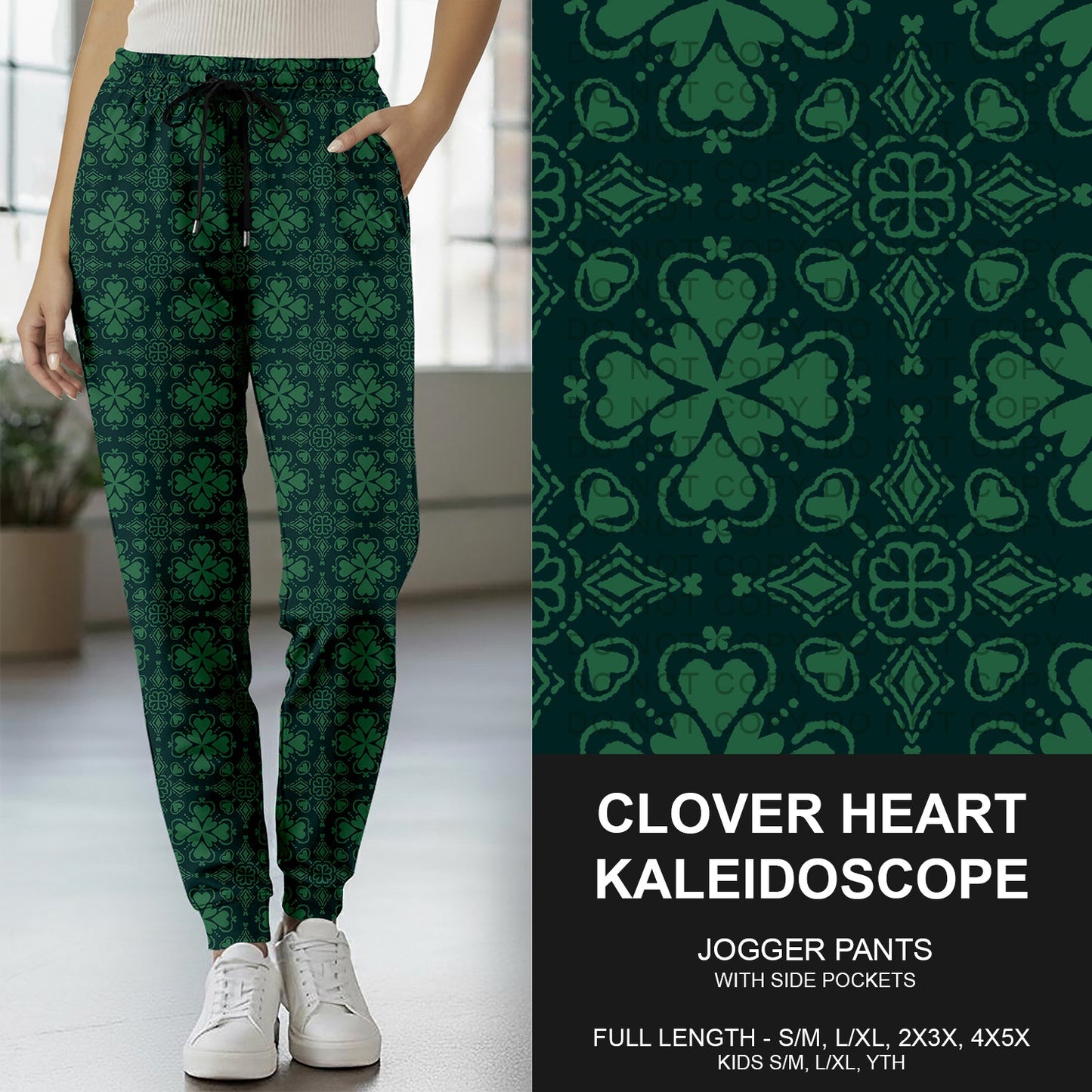 B268 - Preorder Clover Heart Kaleidoscope Joggers (Closes 12/28. ETA mid Feb.)