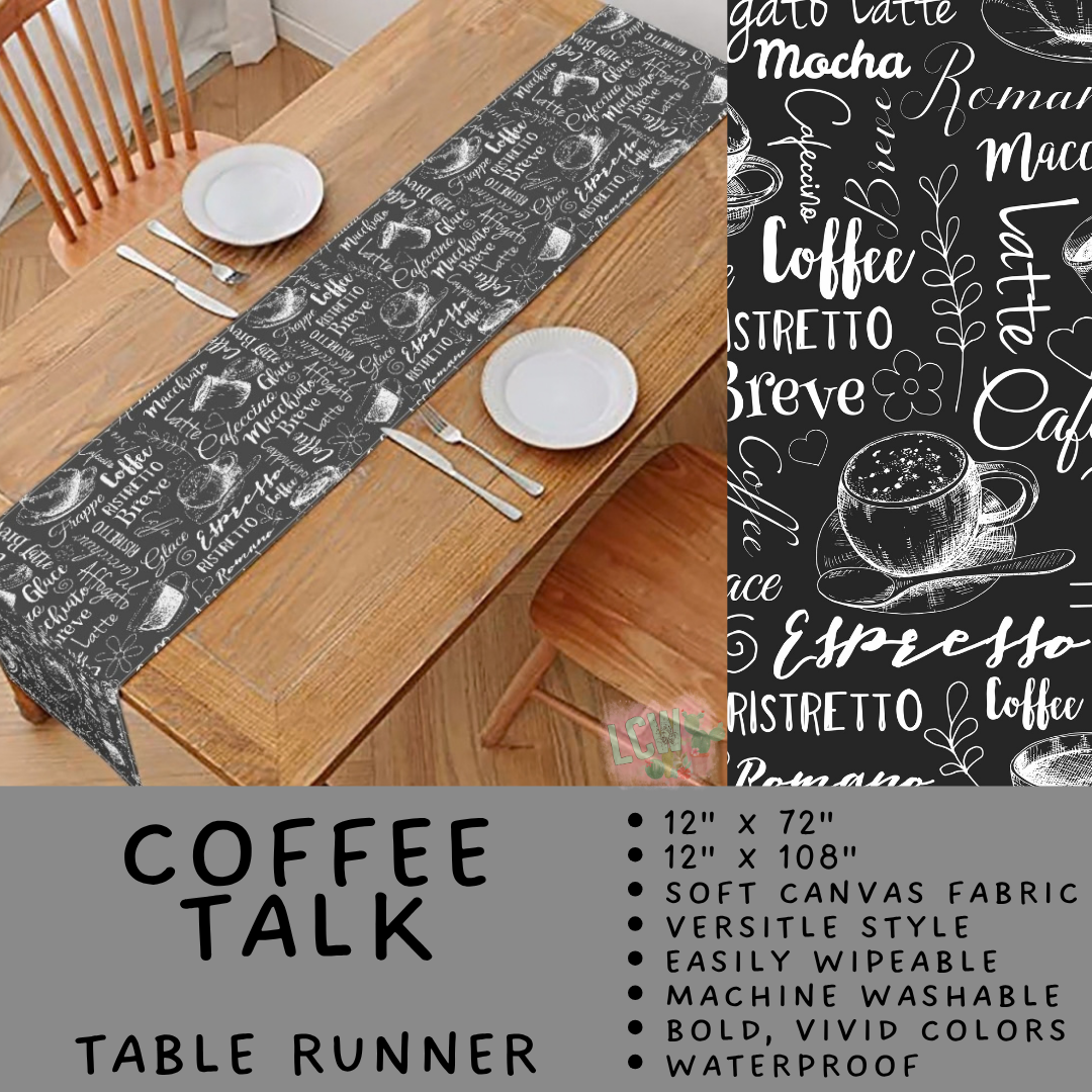 Batch #602 - Table Runners & Placemats - Closes 10/23 - ETA mid Dec - Coffee Talk Table Runner