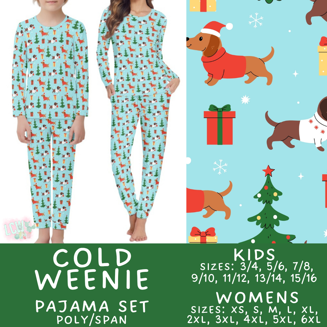 Batch #584 - Christmas Family Pajamas - Closes 9/11 - ETA mid Nov - Cold Weenie Womens & Kids Pajama Set