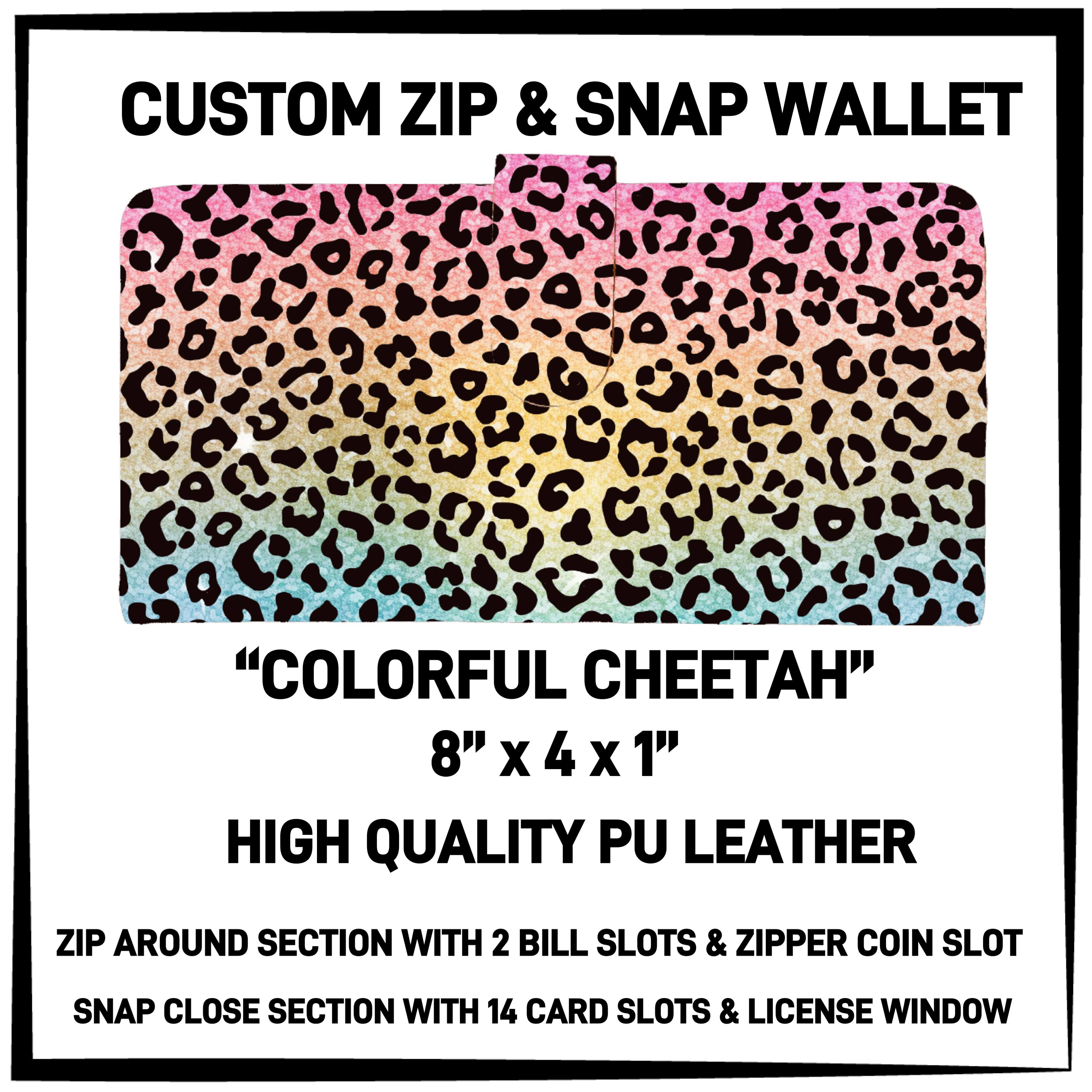 ZW2B - Colorful Cheetah Zip & Snap Wallet - Preorder ETA: Mid-Nov