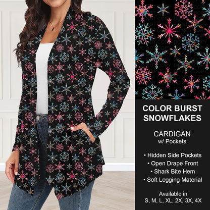 B303 - Preorder Color Burst Snowflakes Cardigan w/ Pockets (Closes 7/26. ETA: early Oct.)