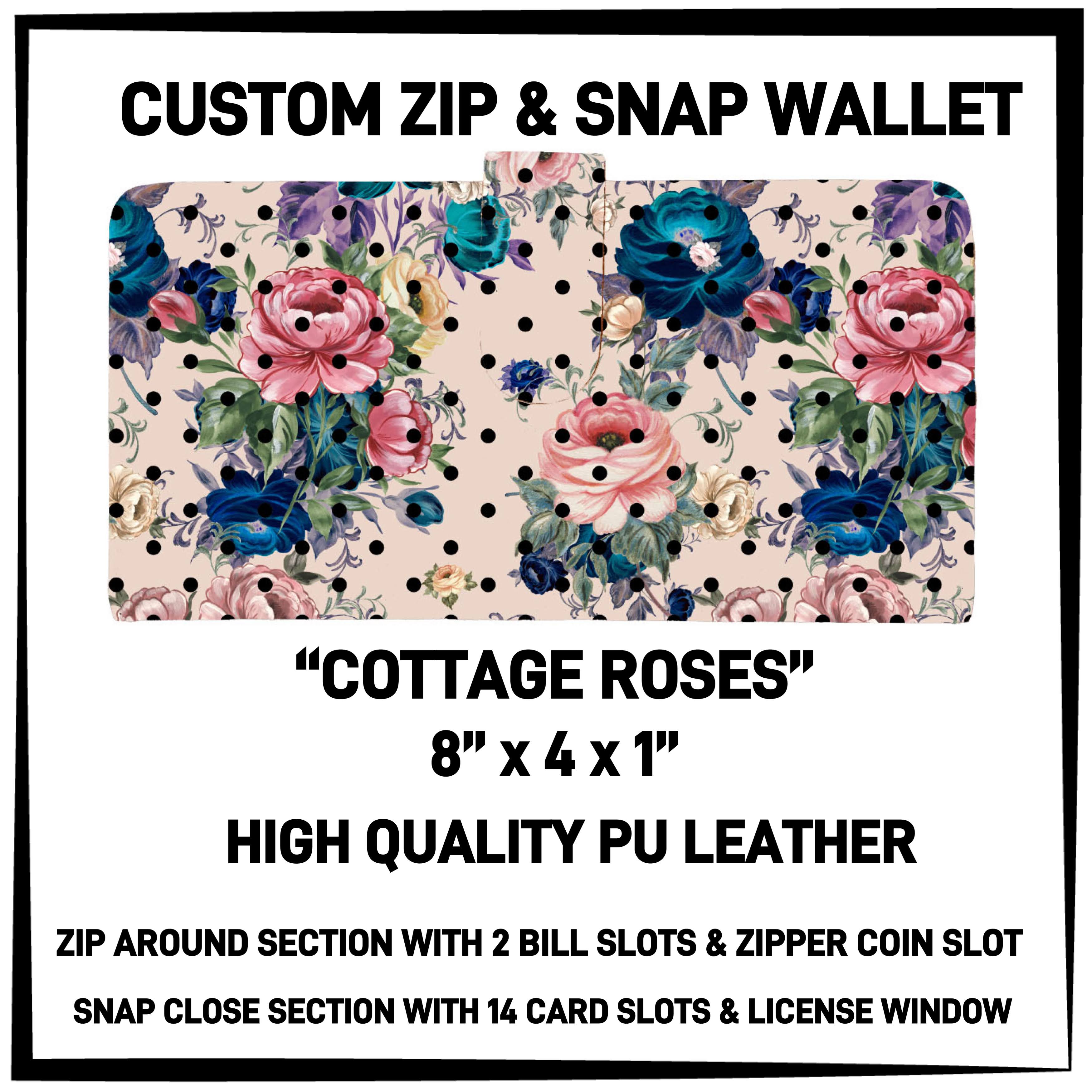 ZW2B - Cottage Roses Zip & Snap Wallet - Preorder ETA: Mid-Nov