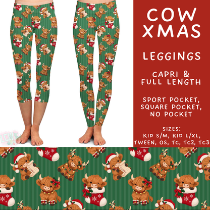 Batch #600 - Jingle all the Way 2 - Closes 10/19 - ETA early/mid Dec - Cow Xmas Full and Capri Length Leggings