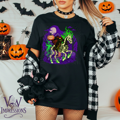 Headless Horsemen Green Flames T-shirt