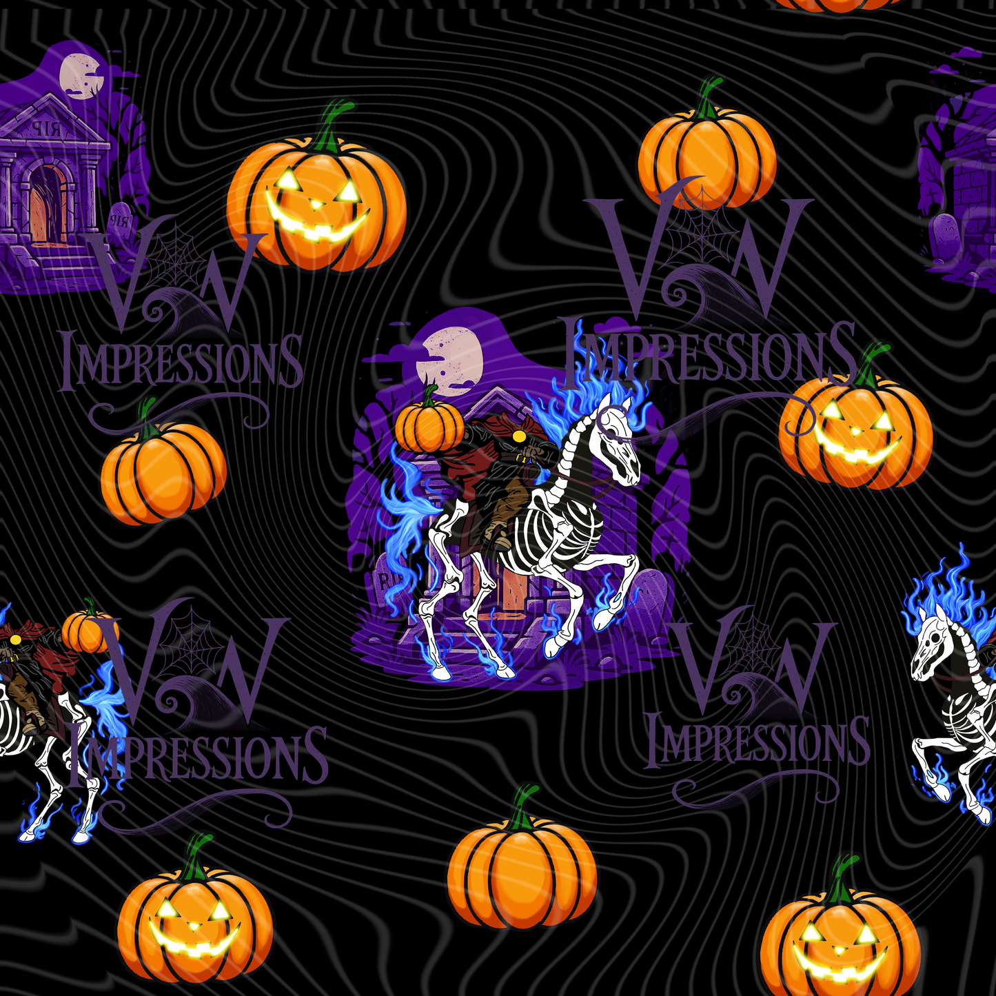 Headless Horsemen Blue Flames Digital Files