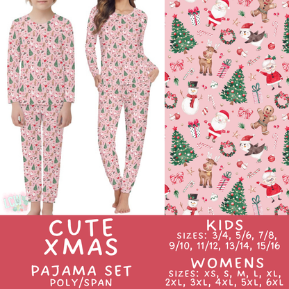 Batch #584 - Christmas Family Pajamas - Closes 9/11 - ETA mid Nov - Cute Xmas Womens & Kids Pajama Set