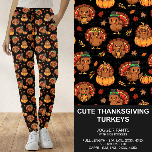 B308 - Preorder Cute Thanksgiving Turkeys Joggers (Closes 8/16. ETA: late Oct.)