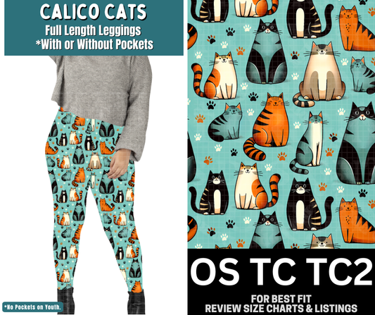 Calico Cats Full Length Leggings w/ Pockets