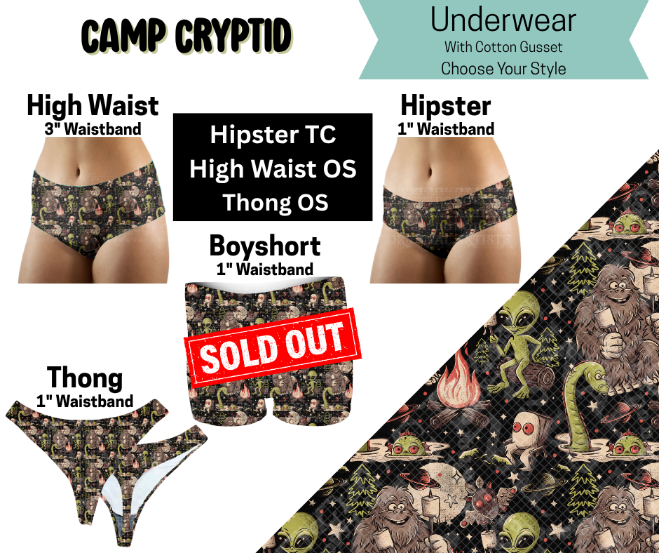 Camp Cryptid Hipster, Thong Underwear