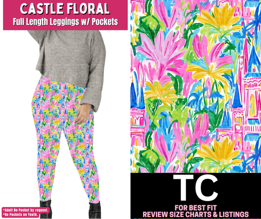 Castle Floral Full Length Leggings w/ Pockets