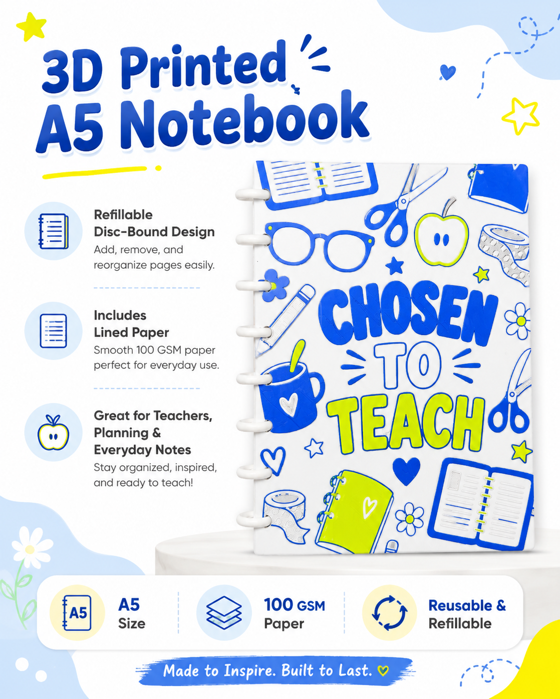 BOO SHEET- 3D PRINTED REFILLABLE NOTEBOOK