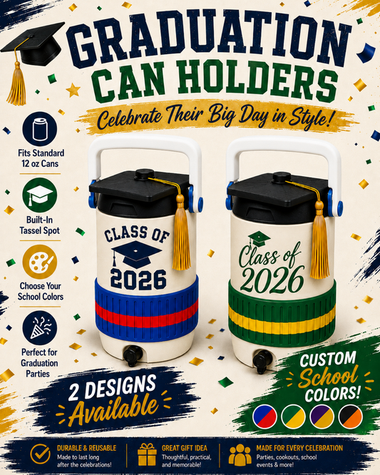 GRADUATION-3D PRINTED CUSTOM 12 OUNCE CAN HOLDERS