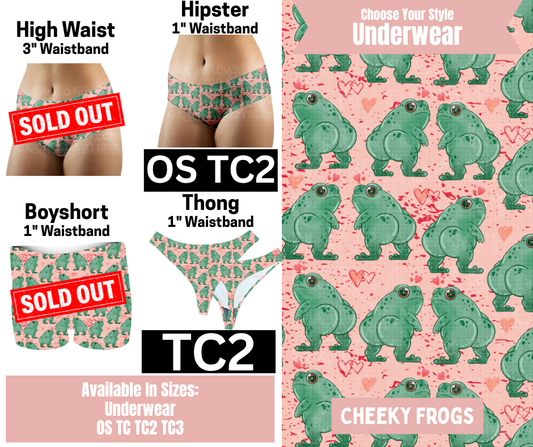 Cheeky Frogs Hipster, Thong Underwear