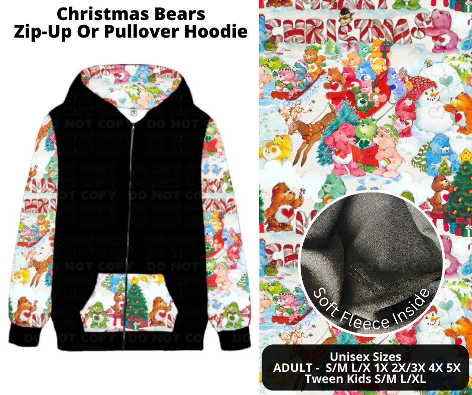 Christmas Bears Zip-Up or Pullover Hoodie