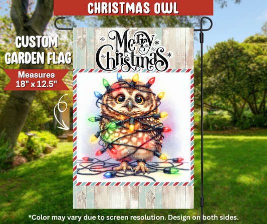 Christmas Owl Garden Flag