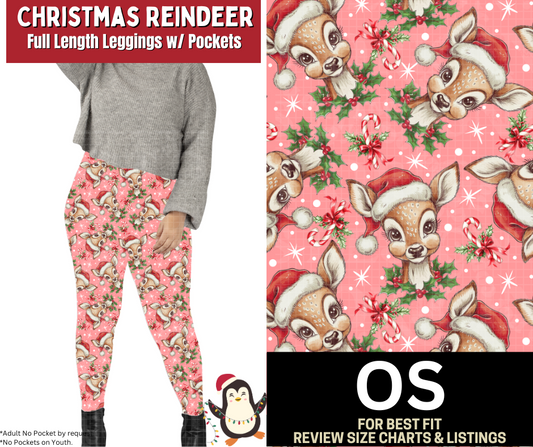 Christmas Reindeer Full Length Leggings w/ Pockets
