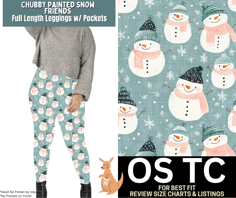 Chubby Painted Snow Full Length Leggings w/ Pockets